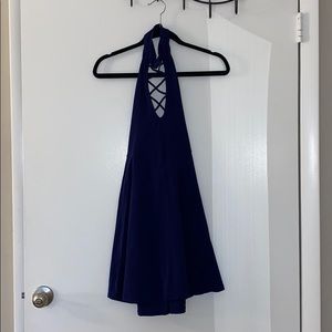 Express Blue Skater Dress